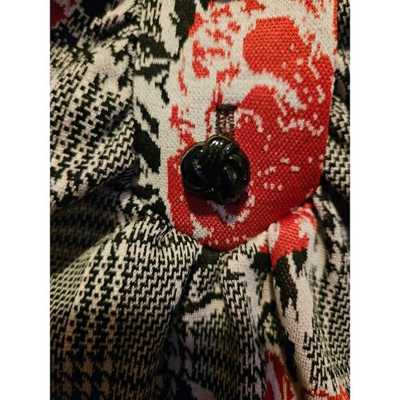Retrolicious collared button up floral houndstooth midi dress size 2X - Picture 3 of 8